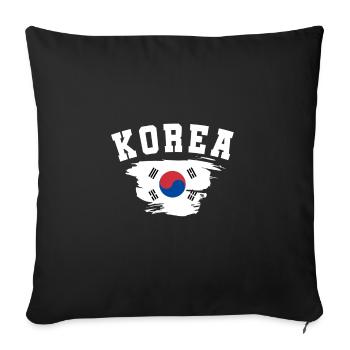 Corée du Nord Corée du Sud cadeau drapeau Asie - Housse de coussin décorative 45 x 45 cm - noir - Devant