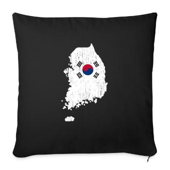 North Korea South Korea Flag Asia Gift - Sofa pillowcase 17,3'' x 17,3'' (45 x 45 cm) - black - Front
