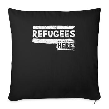 Refugee Immigrant Charity - Housse de coussin décorative 45 x 45 cm - noir - Devant