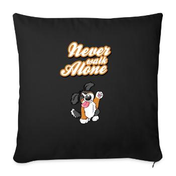 Never Walk Alone Bernese Mountain Dog Gift - Sofa pillowcase 17,3'' x 17,3'' (45 x 45 cm) - black - Front
