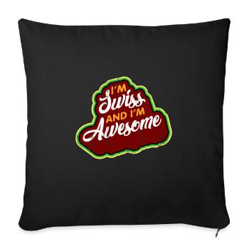 I am Swiss gift saying Christmas - Sofa pillowcase 17,3'' x 17,3'' (45 x 45 cm) - black - Front