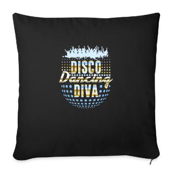 Disco Dancing Diva 1970s Vintage Retro - Sofa pillowcase 17,3'' x 17,3'' (45 x 45 cm) - black - Front