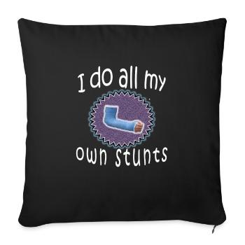 Drôle, je fais mon propre cadeau de bras cassé de cascades pour les garçons - Housse de coussin décorative 45 x 45 cm - noir - Devant