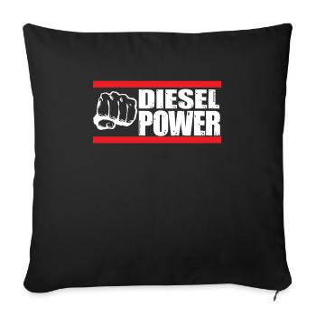 Mécanicien de camion turbo diesel power - Housse de coussin décorative 45 x 45 cm - noir - Devant