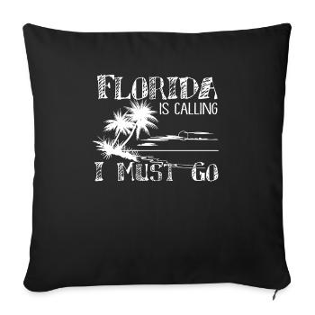 La Floride appelle je dois aller FL Life - Housse de coussin décorative 45 x 45 cm - noir - Devant