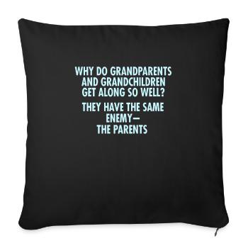 Why Do Grandparents And Grandchildren - Sofa pillowcase 17,3'' x 17,3'' (45 x 45 cm) - black - Front
