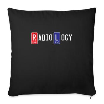 Radiologie Tech Droit Gauche Marqueurs LED Graduation - Housse de coussin décorative 45 x 45 cm - noir - Devant