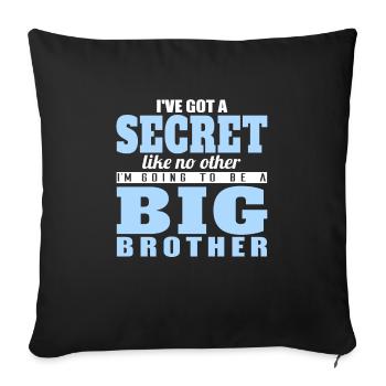 Je vais être un grand frère - Housse de coussin décorative 45 x 45 cm - noir - Devant