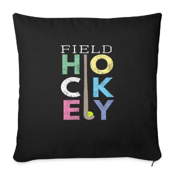 Jolies filles Hockey sur gazon Design LOAD Field - Housse de coussin décorative 45 x 45 cm - noir - Devant