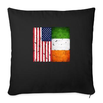 Design cadeau rétro irlandais américain - Housse de coussin décorative 45 x 45 cm - noir - Devant