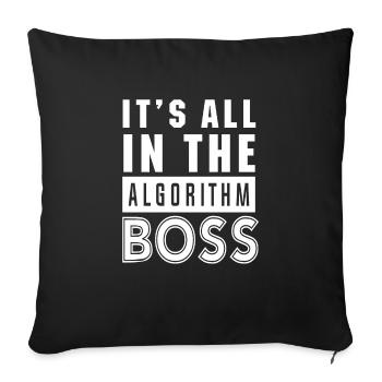 Tout dans le cadeau Algorithm Boss pour les geeks informatiques - Housse de coussin décorative 45 x 45 cm - noir - Devant