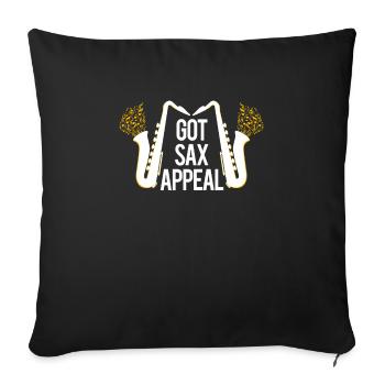Awesome Funny Saxophone SAx Appeal Design - Sofa pillowcase 17,3'' x 17,3'' (45 x 45 cm) - black - Front