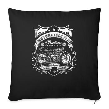 Motorcycle Club Indian Motorcycle - Sofa pillowcase 17,3'' x 17,3'' (45 x 45 cm) - black - Front
