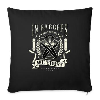 Nous faisons confiance aux coiffeurs - Housse de coussin décorative 45 x 45 cm - noir - Devant