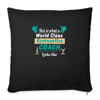 Cool Gymnastics Coach Appreciation Gift This is - Sofa pillowcase 17,3'' x 17,3'' (45 x 45 cm) - black - Front