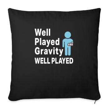 Drôle de bras cassé bien joué conception de cadeau de gravité - Housse de coussin décorative 45 x 45 cm - noir - Devant