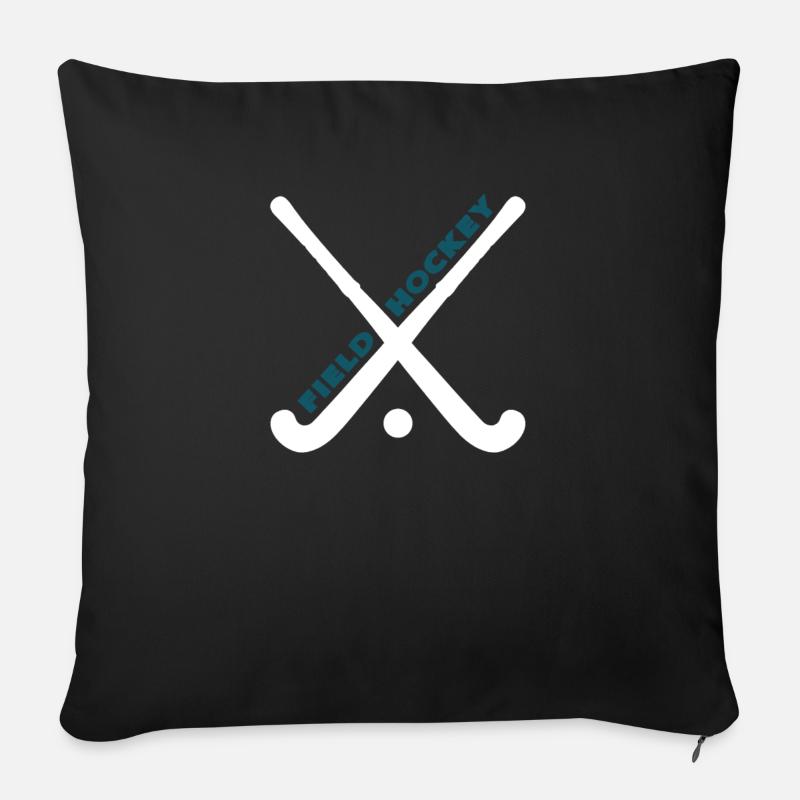 Feldhockey - Sofakissenbezug 45 x 45 cm - Schwarz