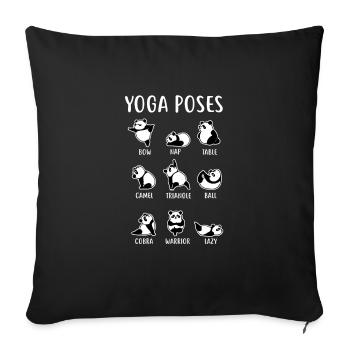 Panda yoga poses gift - Sofa pillowcase 17,3'' x 17,3'' (45 x 45 cm) - black - Front