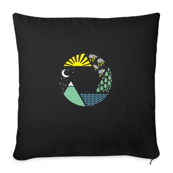 aperture elements weather gift - Sofa pillowcase 17,3'' x 17,3'' (45 x 45 cm) - black - Front