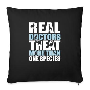 De vrais médecins traitent plus d'une espèce - Housse de coussin décorative 45 x 45 cm - noir - Devant