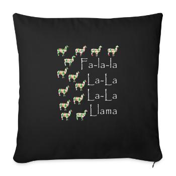 Funny Falalalamma gift for lovers of llamas and - Sofa pillowcase 17,3'' x 17,3'' (45 x 45 cm) - black - Front