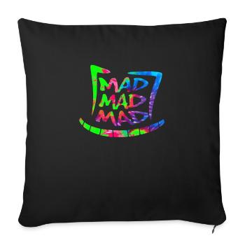 Keep Wonderland Mad Hat Hatter - Sofa pillowcase 17,3'' x 17,3'' (45 x 45 cm) - black - Front