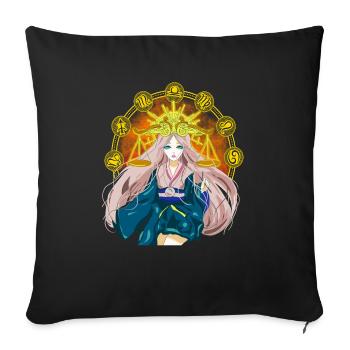 Anime Princess Magical Celestial Manga Girl - Sofa pillowcase 17,3'' x 17,3'' (45 x 45 cm) - black - Front