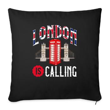 Awesome London Is Calling Skyline UK - Sofa pillowcase 17,3'' x 17,3'' (45 x 45 cm) - black - Front