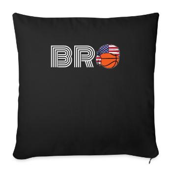 Basket-ball masculin Bro Jersey | Cadeau pour le basket-ball - Housse de coussin décorative 45 x 45 cm - noir - Devant