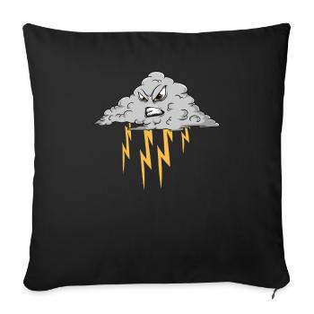 Angry Cloud Causing Lightning Thunderstorm Weather - Sofa pillowcase 17,3'' x 17,3'' (45 x 45 cm) - black - Front