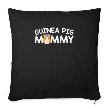 Cadeau parfait de maman de cochon d'Inde pour la fête des mères - Housse de coussin décorative 45 x 45 cm - noir - Devant