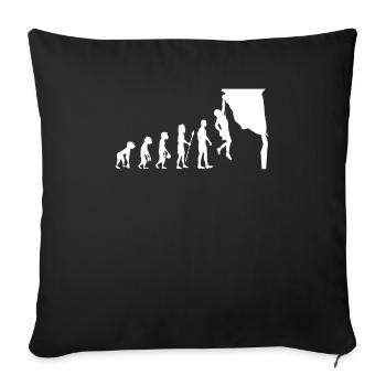 Rock climbing Shirt funny retro evolution of - Sofa pillowcase 17,3'' x 17,3'' (45 x 45 cm) - black - Front