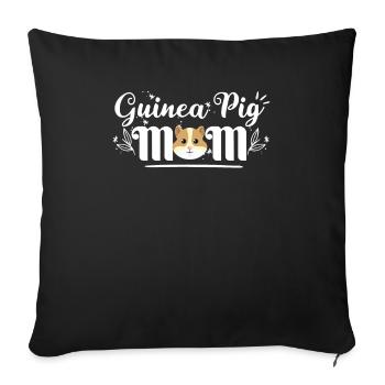 Guinea Pig Mom, Cute Guinea Pig Owners Gift - Sofa pillowcase 17,3'' x 17,3'' (45 x 45 cm) - black - Front