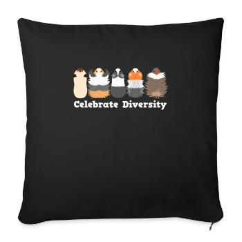 Cadeau pour les amoureux des cochons d'Inde | Célébrer - Housse de coussin décorative 45 x 45 cm - noir - Devant