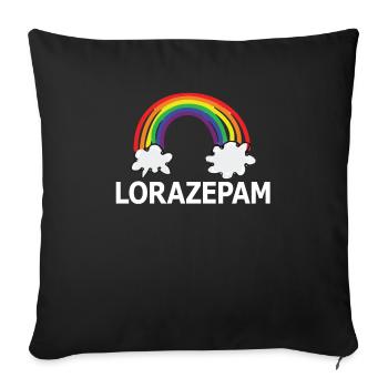 Funny Nurse Humor Rainbow Medical Lorazepam - Sofa pillowcase 17,3'' x 17,3'' (45 x 45 cm) - black - Front