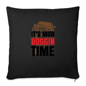 Drôle de boue Bogging Tshirt 4x4 Offroad Mens Gift - Housse de coussin décorative 45 x 45 cm - noir - Devant