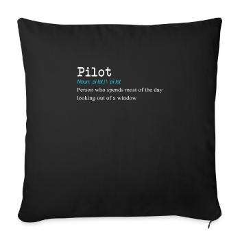 Conception de cadeau drôle de définition de pilote - Housse de coussin décorative 45 x 45 cm - noir - Devant