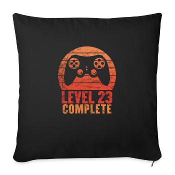 Chemise vintage complète niveau 23 23e mariage - Housse de coussin décorative 45 x 45 cm - noir - Devant
