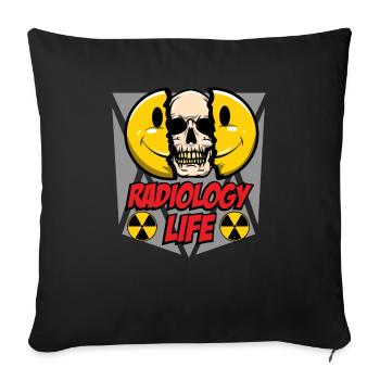 Unique Radiology Tech Gift - Radiology Life - Sofa pillowcase 17,3'' x 17,3'' (45 x 45 cm) - black - Front