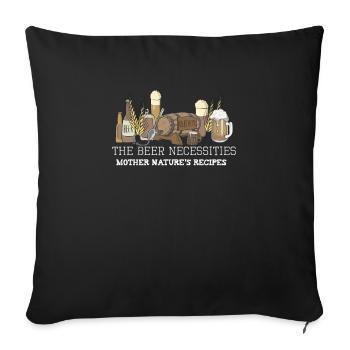 Top Fun Craft Beer beer Necessities Gift Design - Sofa pillowcase 17,3'' x 17,3'' (45 x 45 cm) - black - Front