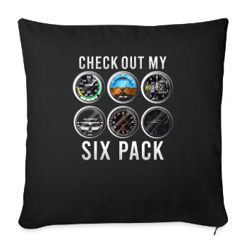 Funny Check Out My Six Pack Airplane Pilot - Sofa pillowcase 17,3'' x 17,3'' (45 x 45 cm) - black - Front