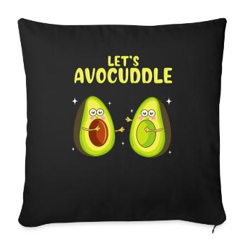 Funny Let's Avocuddle Cute Avocado Cuddling Pun - Sofa pillowcase 17,3'' x 17,3'' (45 x 45 cm) - black - Front