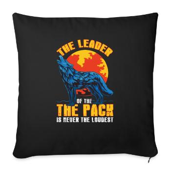 The Leader Of The Pack Is Never The Loudest Wolves - Sofa pillowcase 17,3'' x 17,3'' (45 x 45 cm) - black - Front