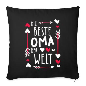 Meilleur cadeau grand-mère du monde - Housse de coussin décorative 45 x 45 cm - noir - Devant
