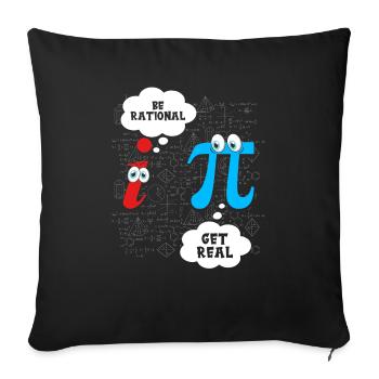 Funny Be Rational Get Real Math Pun Statistics - Sofa pillowcase 17,3'' x 17,3'' (45 x 45 cm) - black - Front