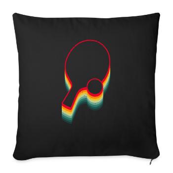 Retro Table Tennis Pingpong Paddle - Sofa pillowcase 17,3'' x 17,3'' (45 x 45 cm) - black - Front
