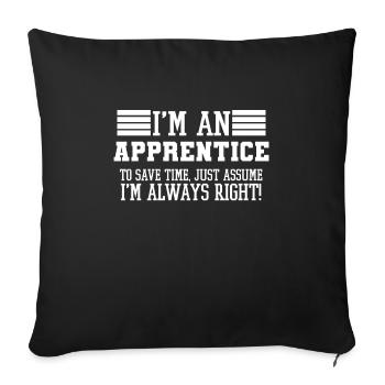 Apprentice Gift, I'm An Apprentice To Save Time - Sofa pillowcase 17,3'' x 17,3'' (45 x 45 cm) - black - Front