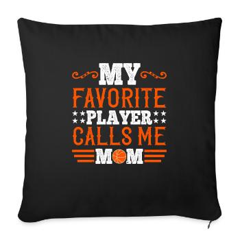 Mon joueur préféré m’appelle maman - Housse de coussin décorative 45 x 45 cm - noir - Devant