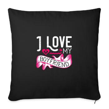 J’aime mon petit ami - Housse de coussin décorative 45 x 45 cm - noir - Devant