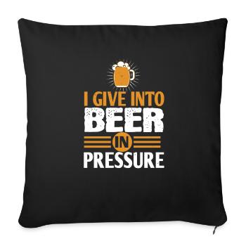 Je cède à la bière sous pression - Housse de coussin décorative 45 x 45 cm - noir - Devant